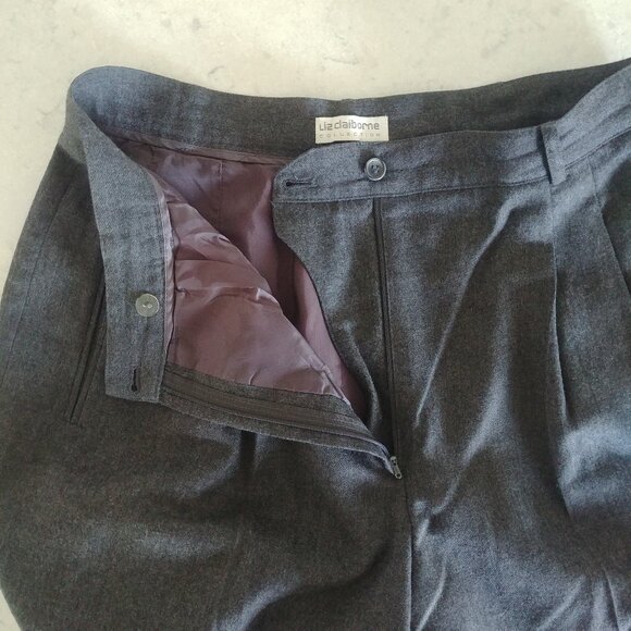 Vintage Liz Claiborne 100% wool grey pants Vintage 16 run Small - Picture 12 of 15